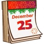 Detachable Christmas Calendar On The Calendar Of December 25 And