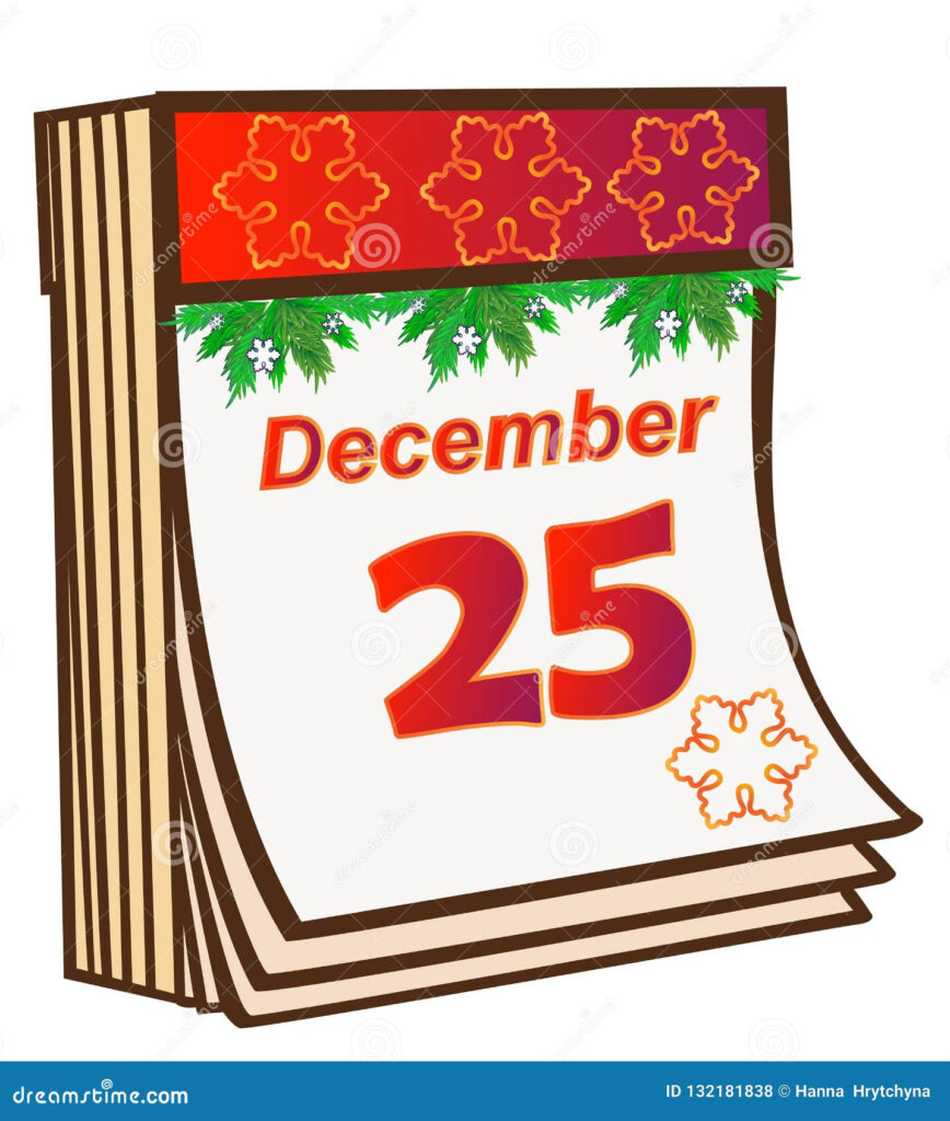 Detachable Christmas Calendar On The Calendar Of December 25 And 
