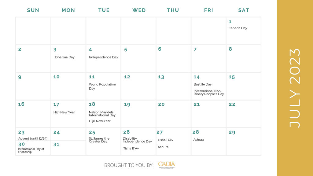 Diversity Calendar Center For Automotive Diversity Inclusion And 