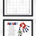 DIY Handprint Calendar AUGUST Poem Colouring Activity By Teach Simple