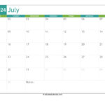 Download July Calendar 2024 Printable Word Version