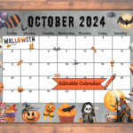Editable Fillable October 2024 Calendar For Spooky Happy Halloween