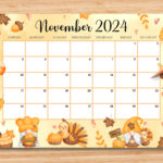 Editable November 2024 Calendar Happy Thanksgiving With Cute Gnomes And