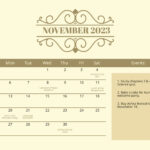 Editable November Calendar Templates In Excel To Download