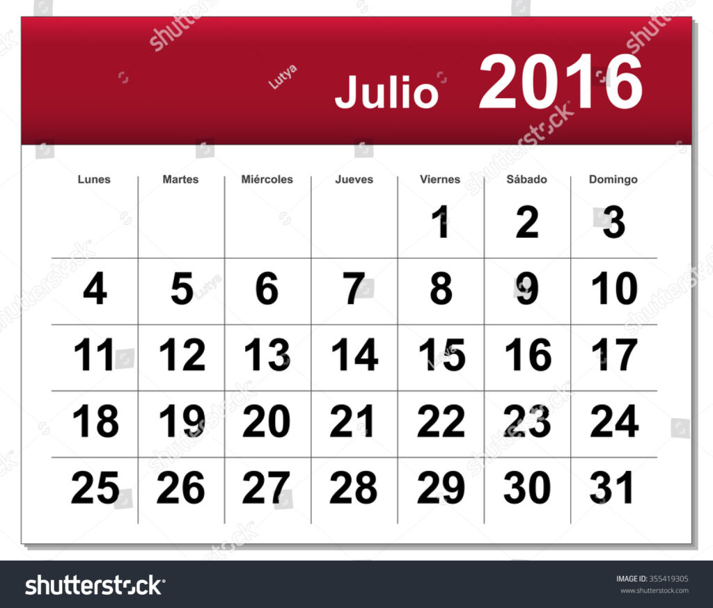 Eps10 File Spanish Version July 2016 Stock Vector 355419305 Shutterstock