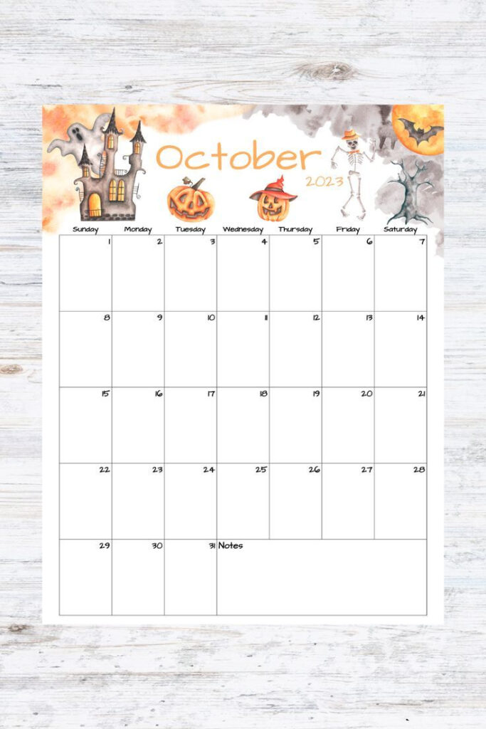 Fillable editable October Calendar October 2023 Printable Calendar 