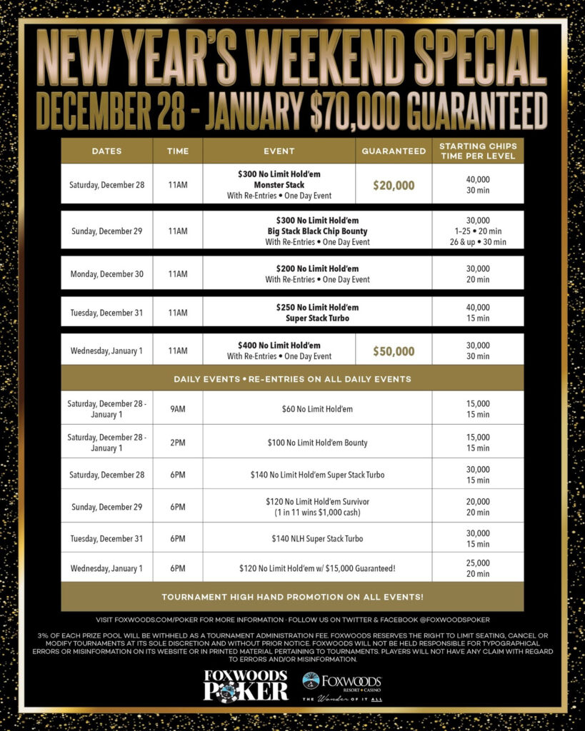 Foxwoods Bingo Schedule December 2019