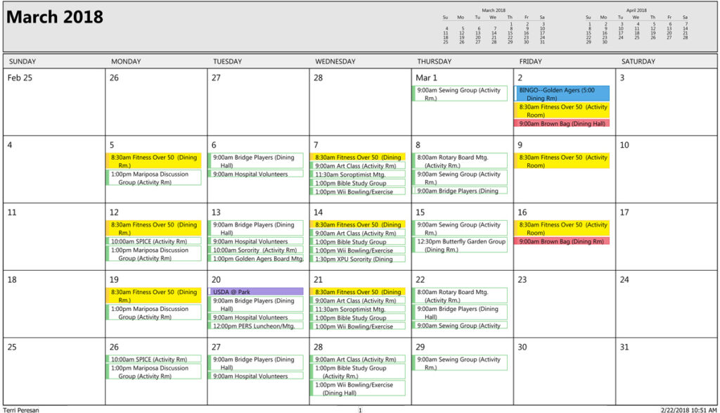 Foxwoods September Bingo Calendar