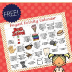 Free August Preschool Activity Calendar