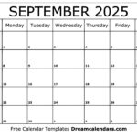 Free Calendar Printable 2025 September A Robby Hall