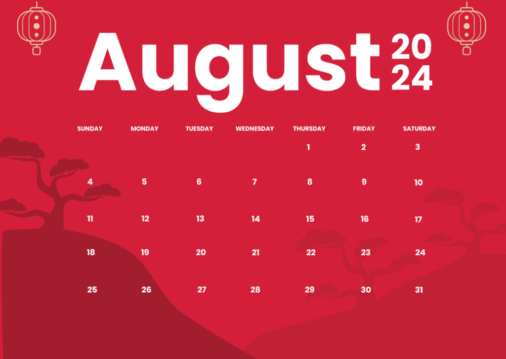 Free Chinese Calendar August 2024 Template To Edit Online