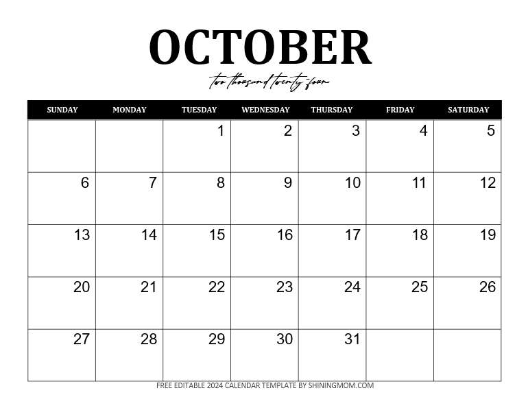 FREE Fully Editable 2024 Calendar Template In Word