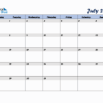 Free July 2025 Monthly Editable Calendar Starting On Monday