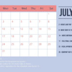 Free July Monthly Calendar Template Download For Easy Planning