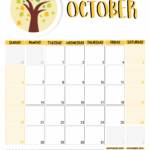 Free October Calendar Printable Page Thrifty Jinxy