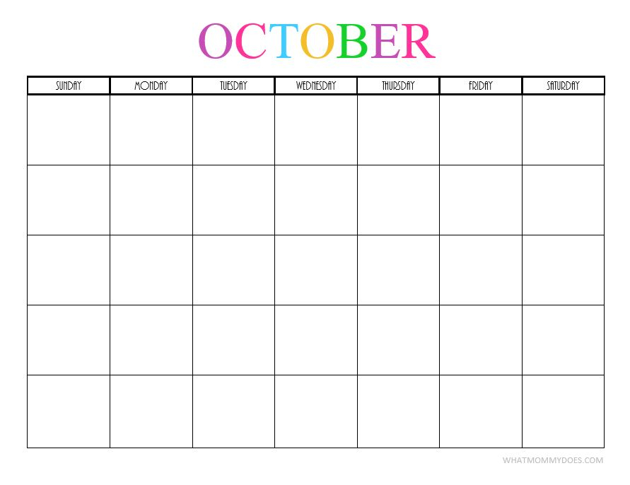 Free Printable Blank Monthly Calendars 2017 2018 2019 2020 What 