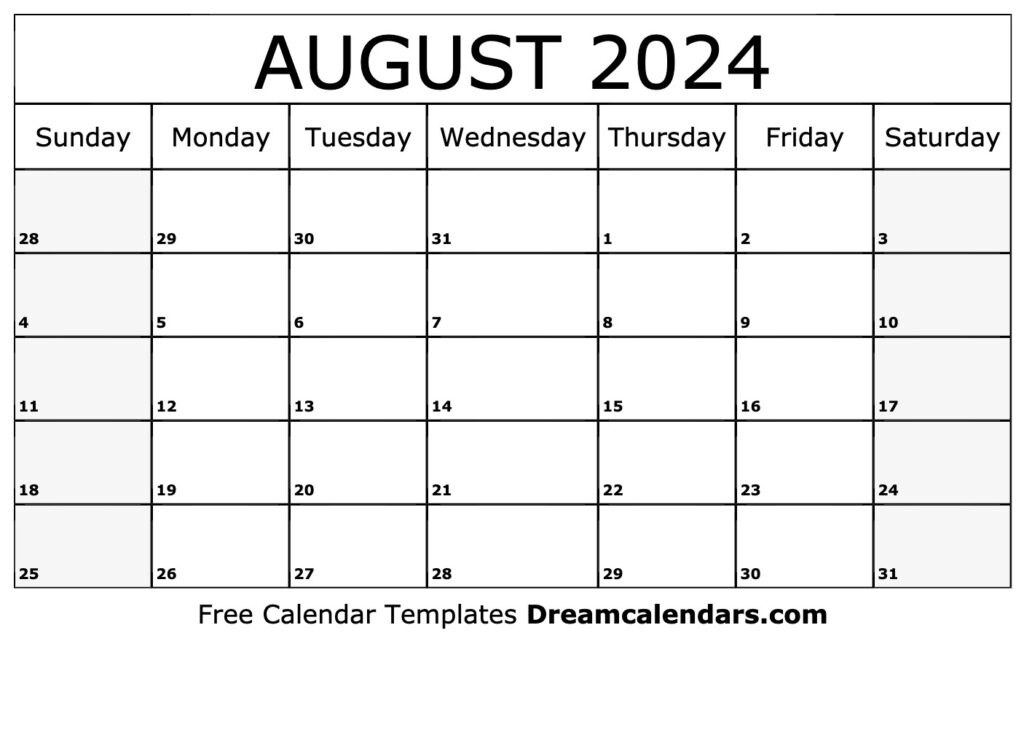 Free Printable Calendar 2024 August Planner Lonee Rafaela