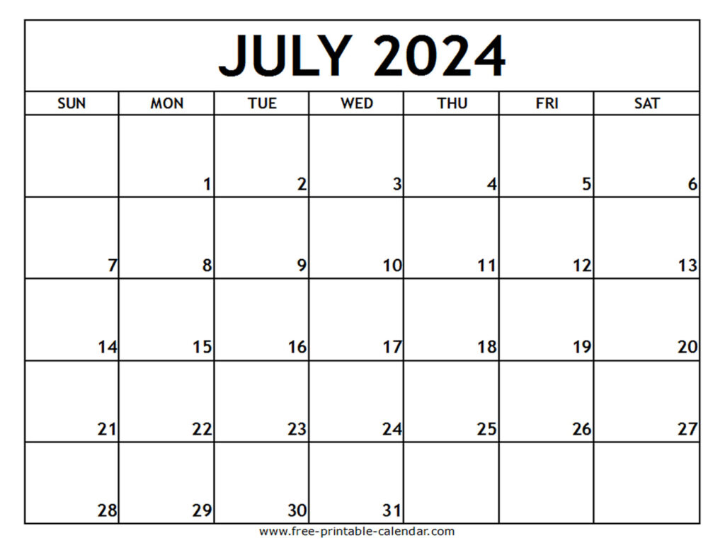 Free Printable Calendar 2024 July 2024 Calendar Lark Vivyanne