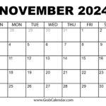 Free Printable Calendar November 2024 With Notes Lara Sharai