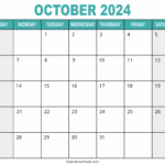 Free Printable Calendar October 2024 Judi Larissa
