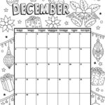 Free Printable December Calendar Coloring Page Coloring Pages