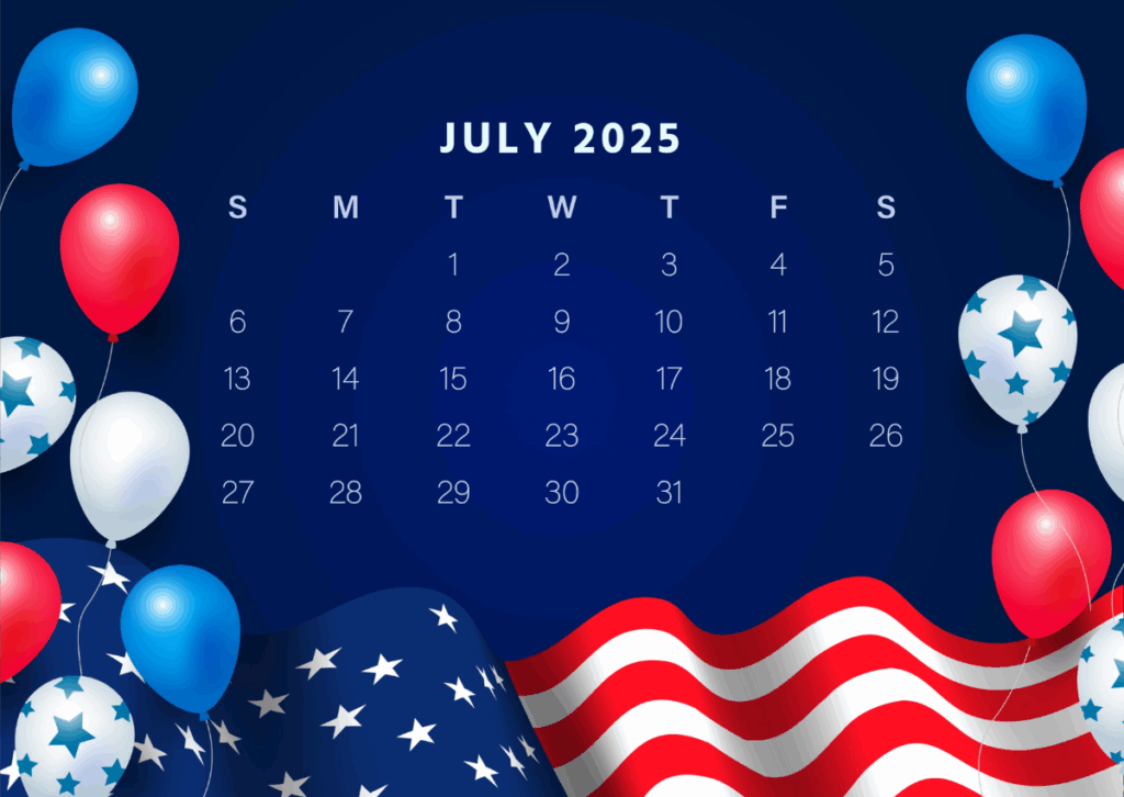 Free Printable July 2025 Calendar Template To Edit Online