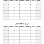 Free Printable November And December 2024 Calendar With Notes Vicki