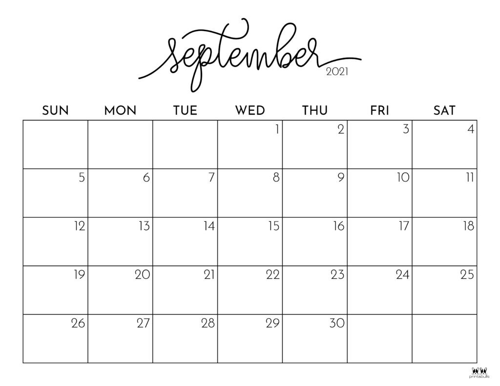Free Printable September Calender Jessica Thomson