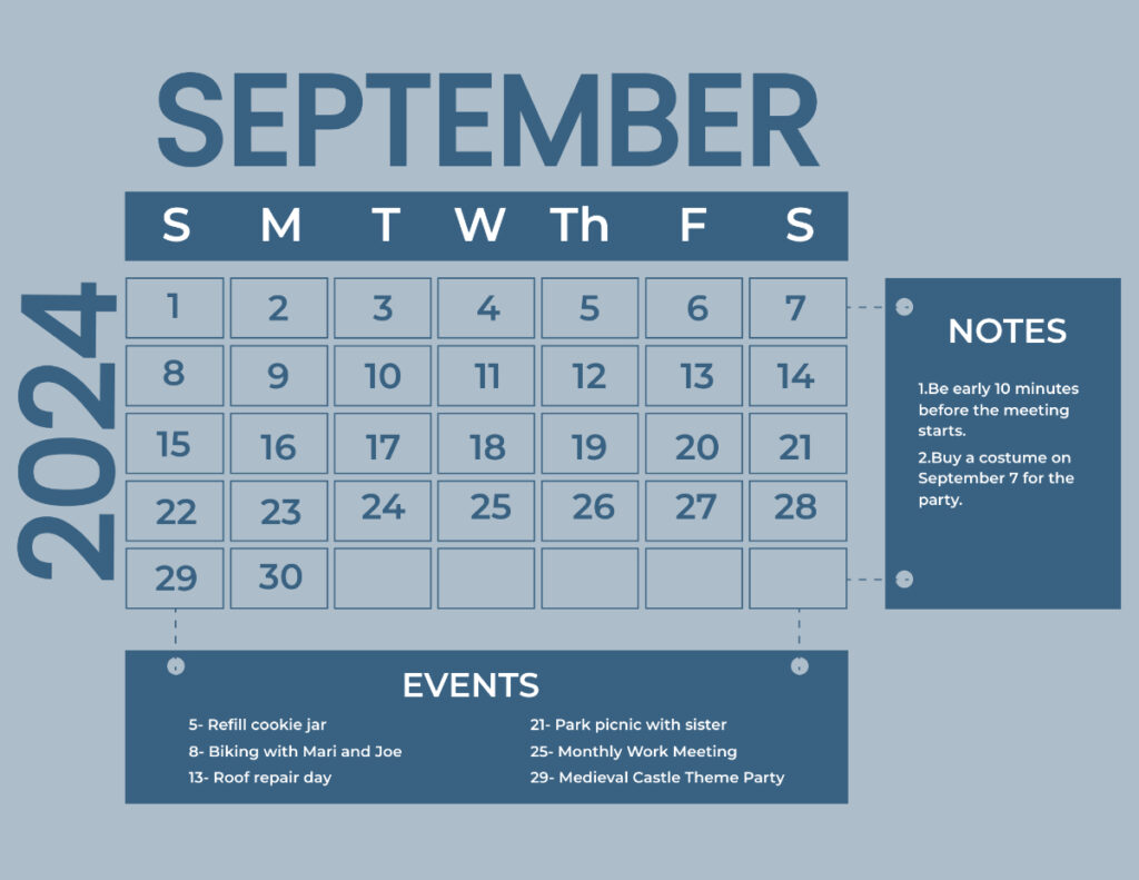 Free September 2024 Monthly Calendar Template Edit Online Download 