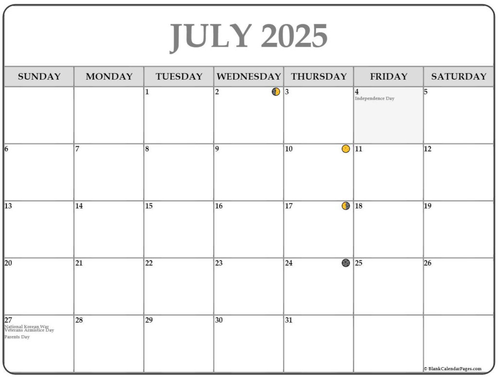 Full Moon Calendar July 2025 Usa Mason Freehill