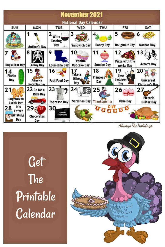 Get The Printable Calendar Of National Days In November Artofit