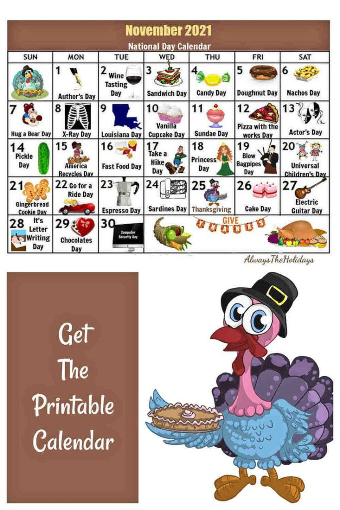 Get The Printable Calendar Of National Days In November National Day 