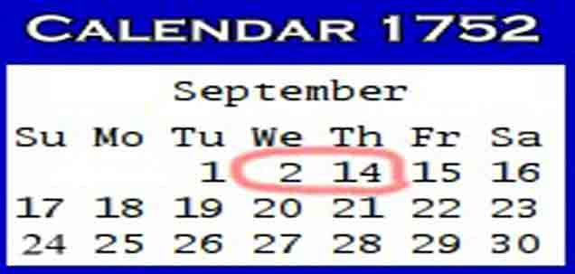 Girfa Student Help September 1752 Calendar Missing Days Reason