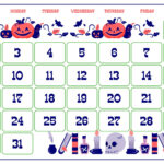 Halloween Calendar 15 Free PDF Printables Printablee
