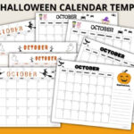 Halloween Calendar Template FREE Month Of October Printable Love Our