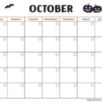 Halloween Calendar Template October Undated Calendar