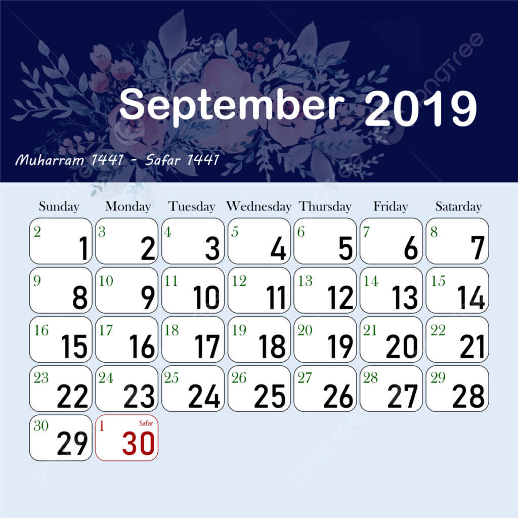 Islamic Hijri Calendar September Template Download On Pngtree