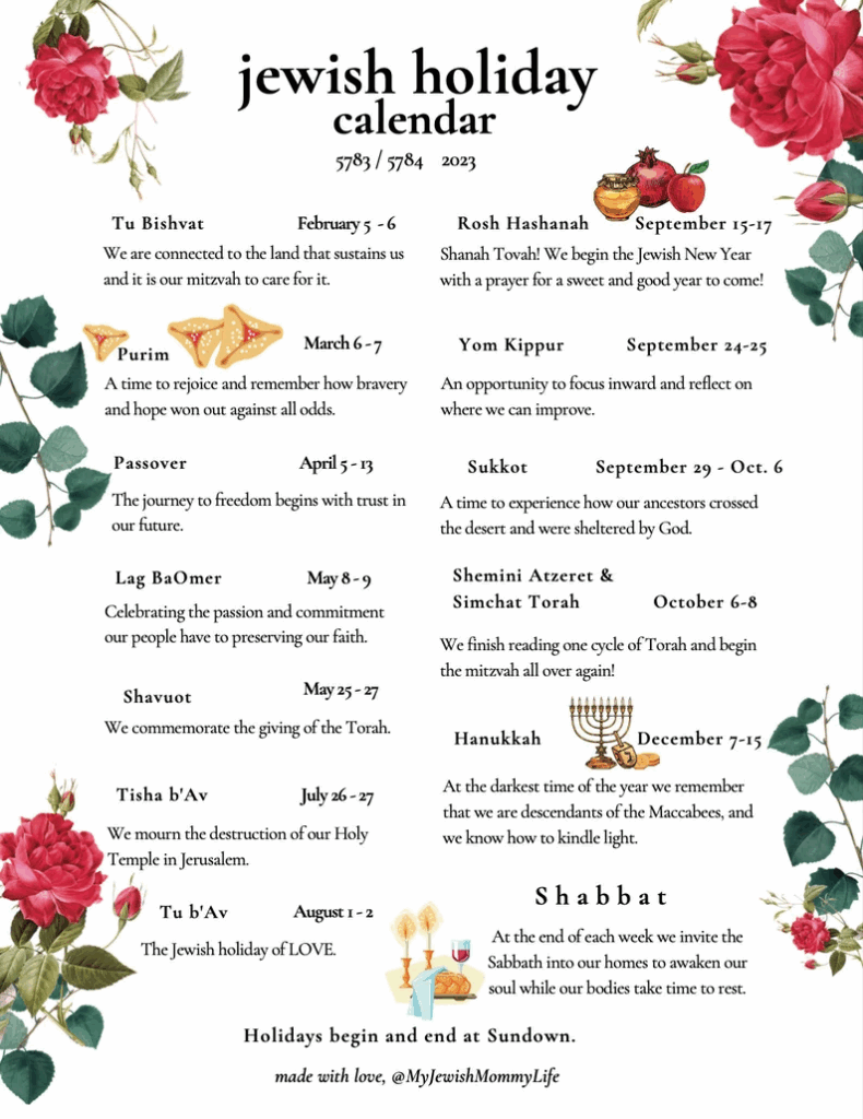 Jewish Calendar 2025 Pdf With Holidays L Walter Wright