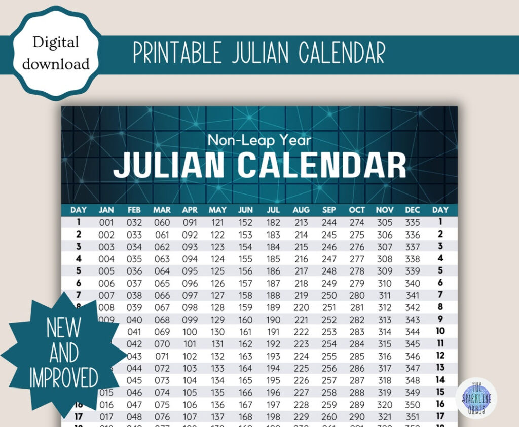 Julian Calendar Military Government Digital Download Printable 