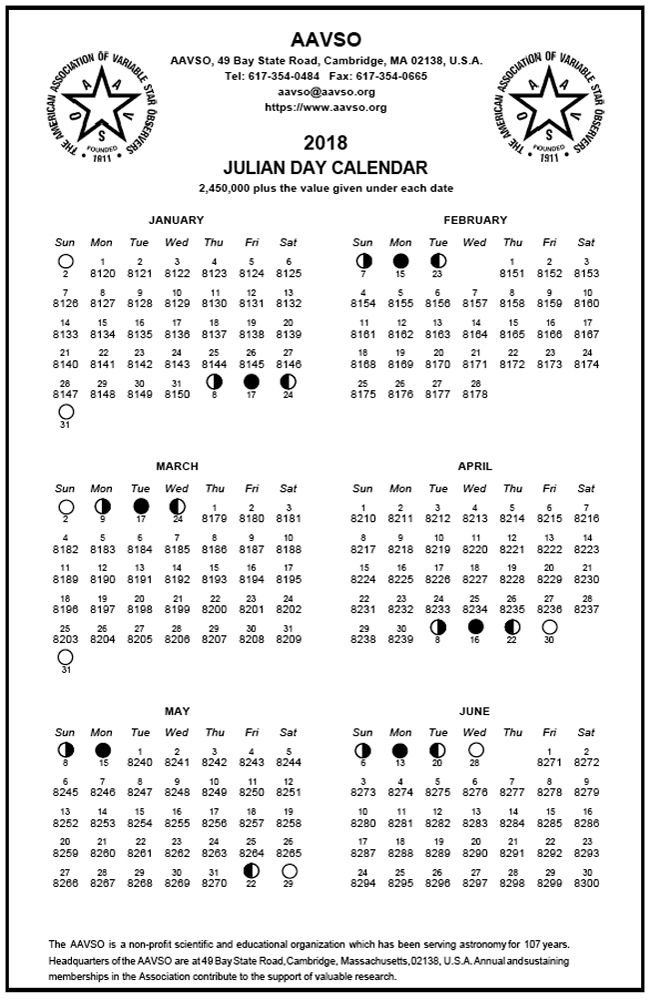Julian Date JD Calculator And Calendars Aavso Printable 
