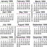 July 1959 Calendar Printable Calendars AT A GLANCE