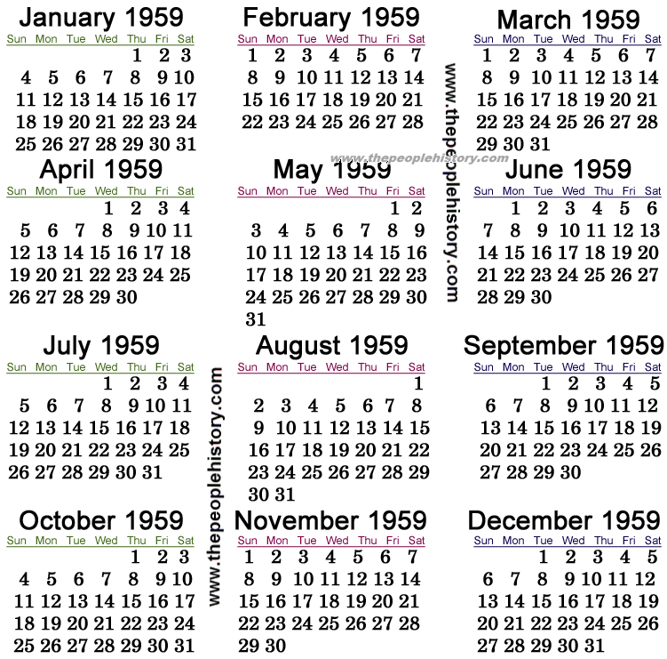 July 1959 Calendar Printable Calendars AT A GLANCE