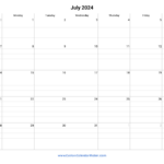 July 2024 Calendar With Lines Lena Shayla