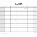 July 2024 Calendar With Lines Printable Sonny Philippe