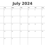 July 2024 Large Printable Calendar