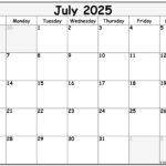July 2025 Calendar Cute Template Isaac Robey