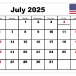 July 2025 Calendar Printable PDF Template With Holidays