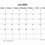 July 2025 Calendar With Us Holidays Roman Lawson