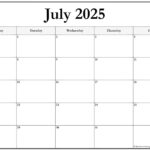 July 2025 Monday Calendar Monday To Sunday