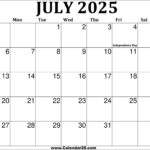 July 2025 Printable Calendar Calendar20